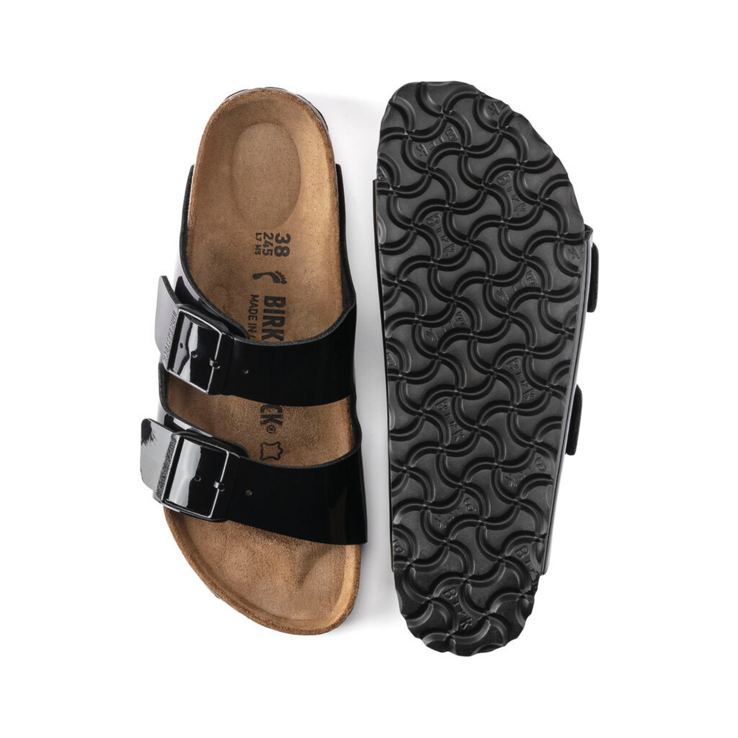 BIRKENSTOCK ARIZONA HARD FOOTBED BIRKO-FLOR PATENT WOMEN (NARROW)
