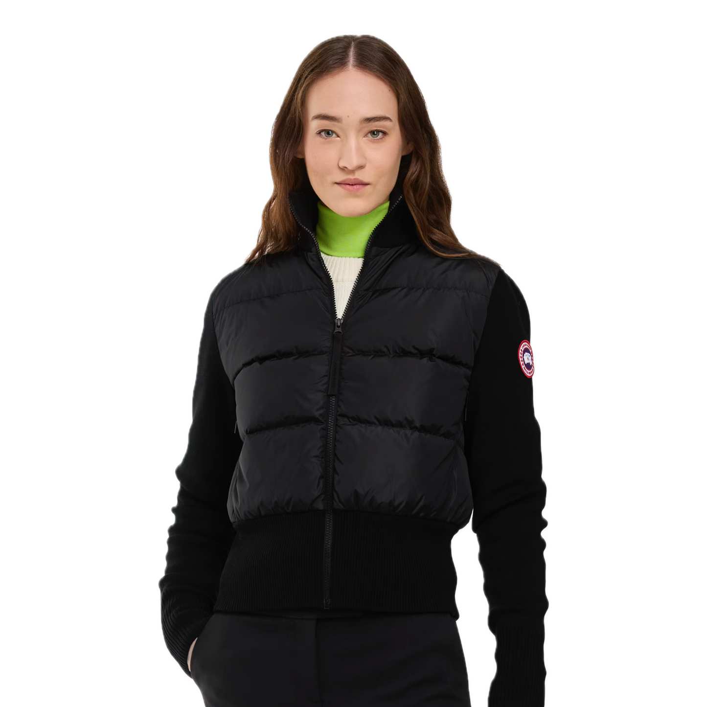 CANADA GOOSE HYBRIDGE WIDE QUILT KNIT JACKET RED LABEL WOMEN