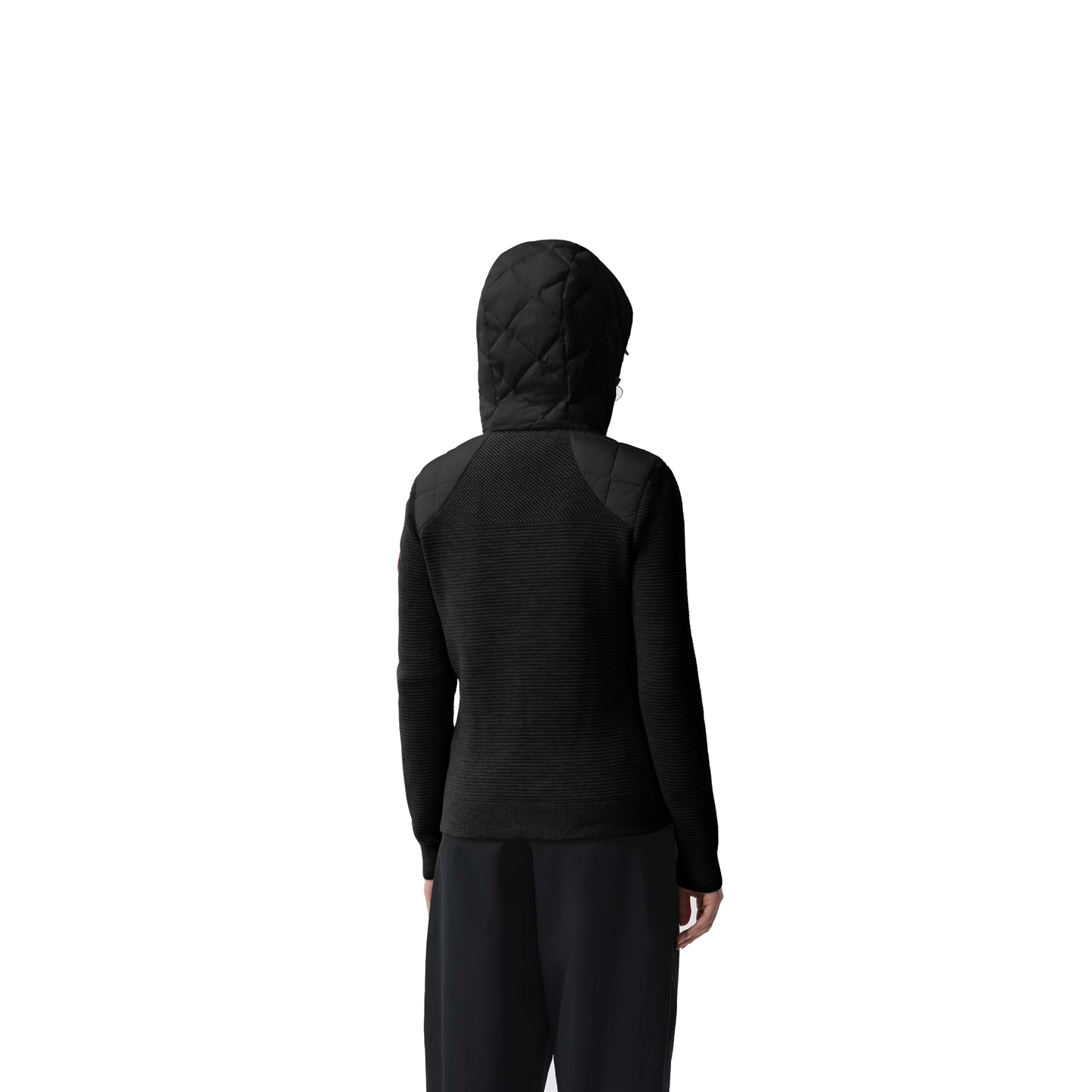 CANADA GOOSE HYBRIDGE QUILTED KNIT HOODY RED LABEL WOMEN