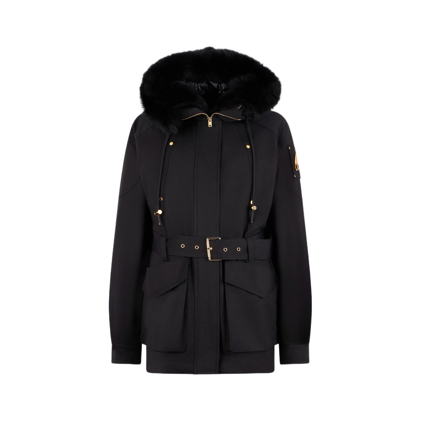 MOOSE KNUCKLES GOLD SERIES NOVA SHEARLING TRIM JACKET WOMEN