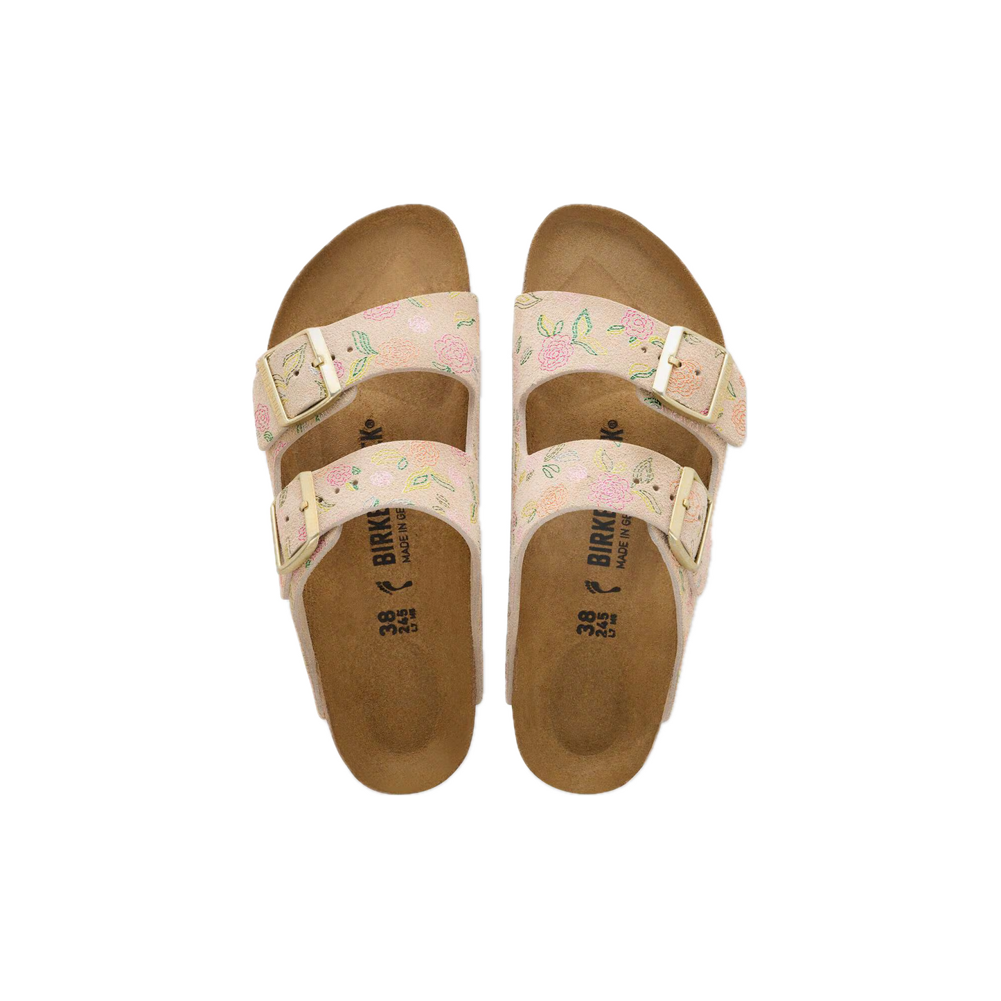 BIRKENSTOCK ARIZONA SUEDE LEATHER FLOWER PRINT (NARROW) WOMEN