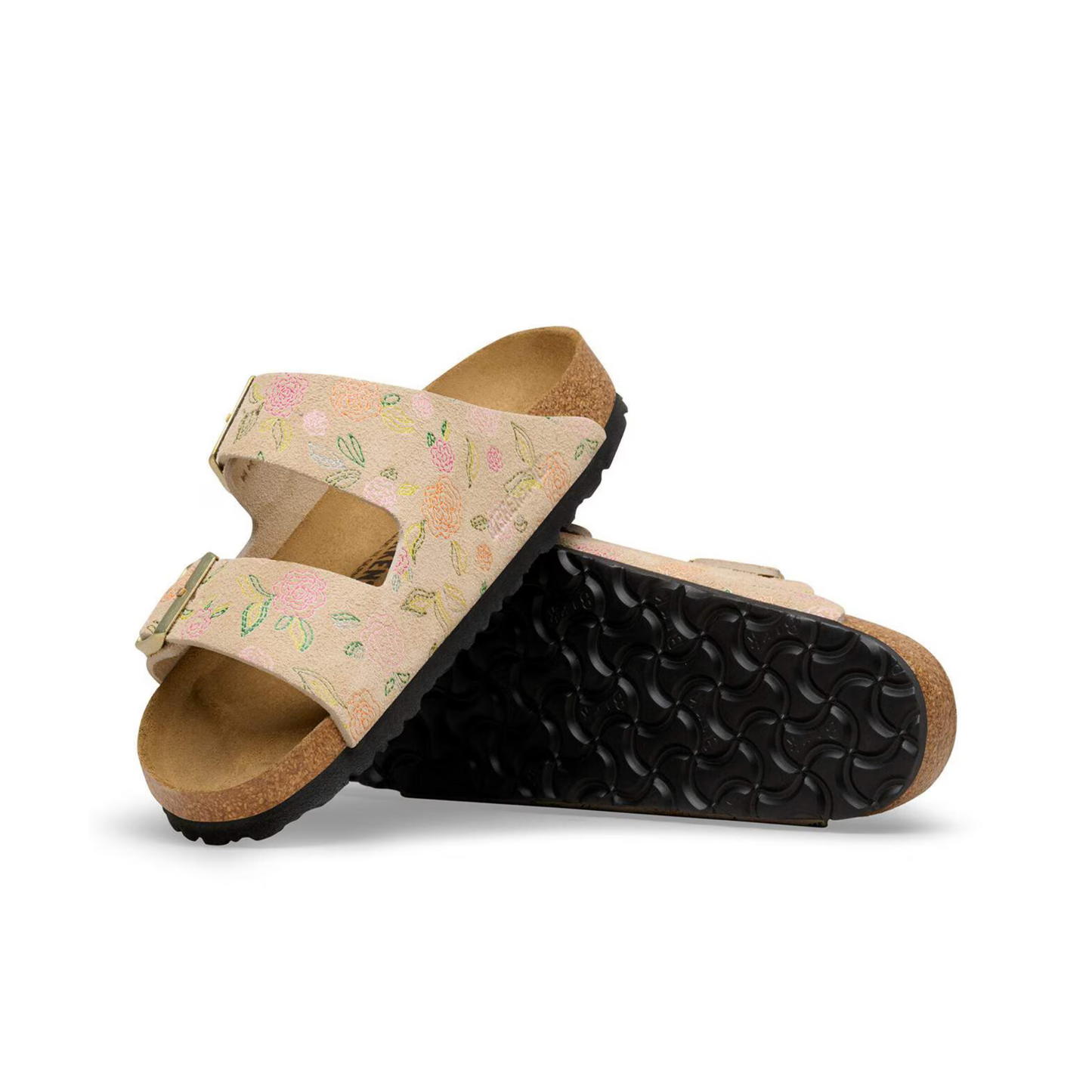BIRKENSTOCK ARIZONA SUEDE LEATHER FLOWER PRINT (NARROW) WOMEN
