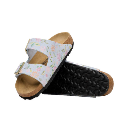 BIRKENSTOCK ARIZONA SUEDE LEATHER FLOWER PRINT (NARROW) WOMEN
