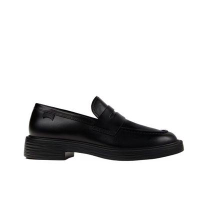 CAMPER K101045 DEAN BLACK LEATHER MOCCASINS MEN
