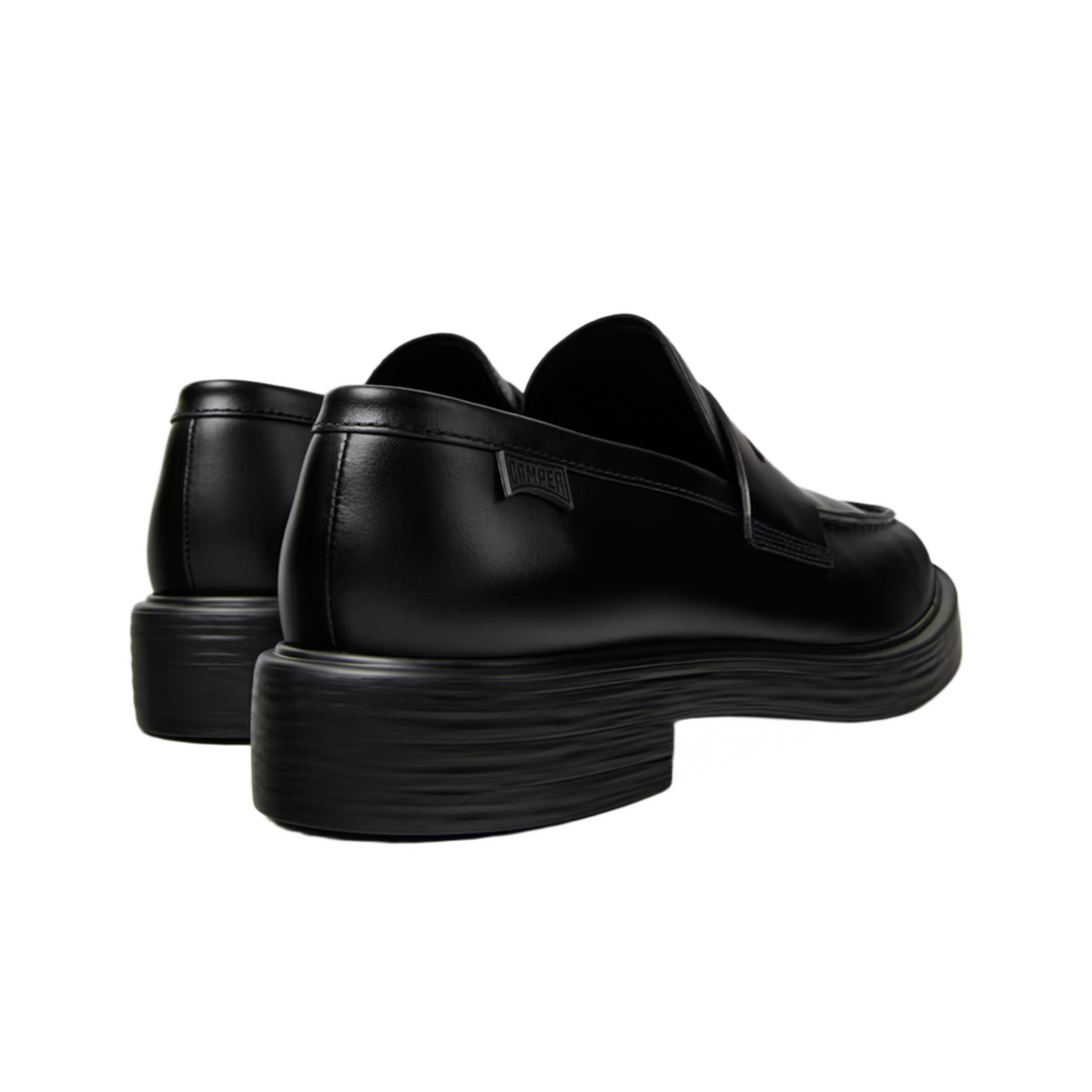 CAMPER K101045 DEAN BLACK LEATHER MOCCASINS MEN