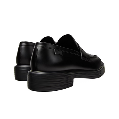 CAMPER K101045 DEAN BLACK LEATHER MOCCASINS MEN