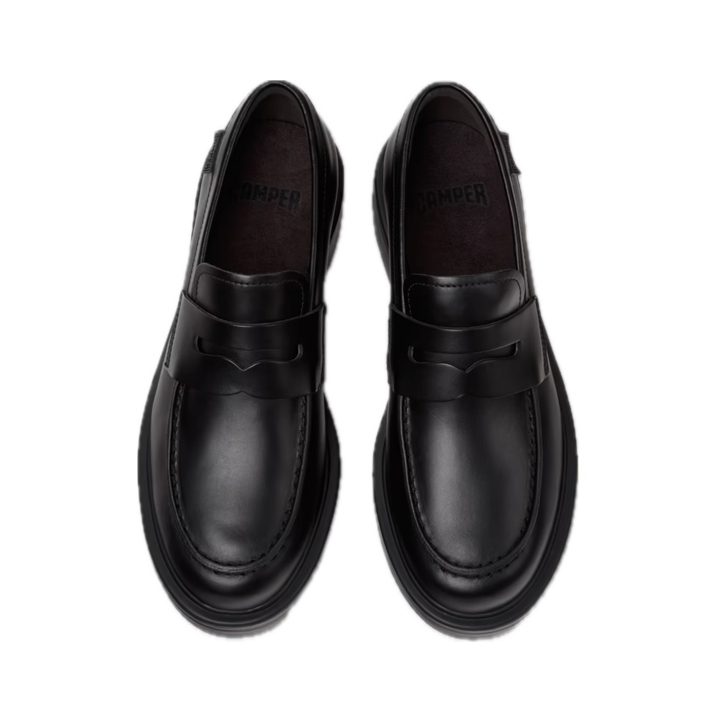 CAMPER K201790 DEAN BLACK LEATHER SHOES WOMEN