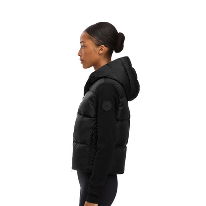 CANADA GOOSE HYBRIDGE WIDE QUILT KNIT HOODIE TONAL LABEL WOMEN
