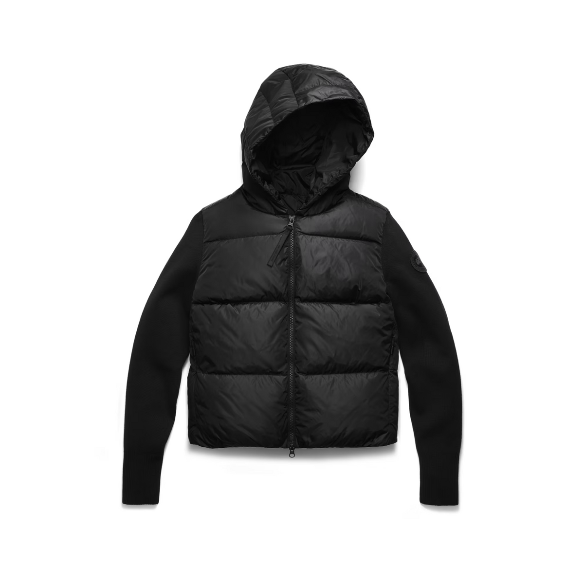 CANADA GOOSE HYBRIDGE WIDE QUILT KNIT HOODIE TONAL LABEL WOMEN