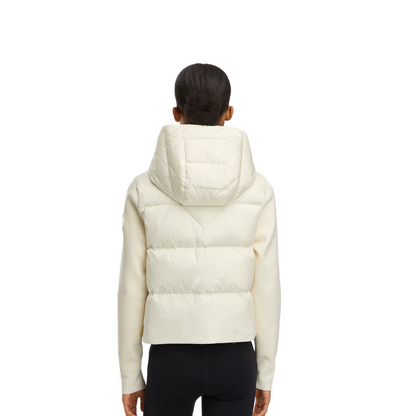 CANADA GOOSE HYBRIDGE WIDE QUILT KNIT HOODIE TONAL LABEL WOMEN