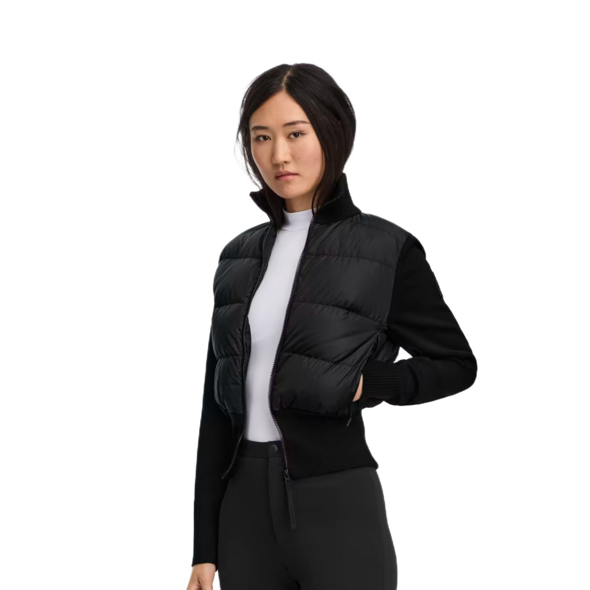 CANADA GOOSE HYBRIDGE WIDE QUILT KNIT JACKET TONAL LABEL WOMEN