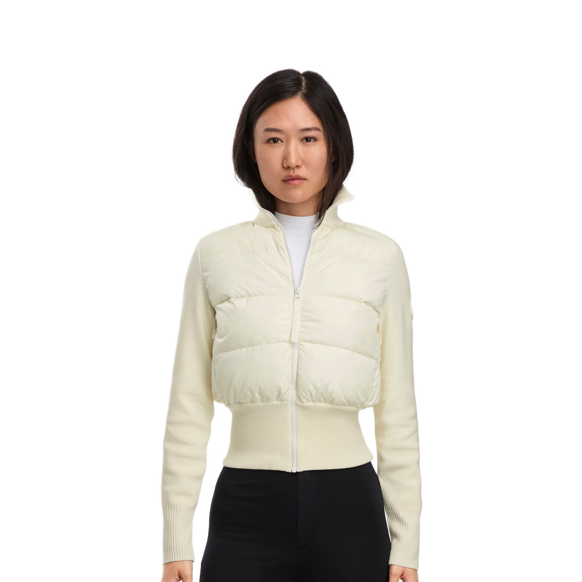 CANADA GOOSE HYBRIDGE WIDE QUILT KNIT JACKET TONAL LABEL WOMEN