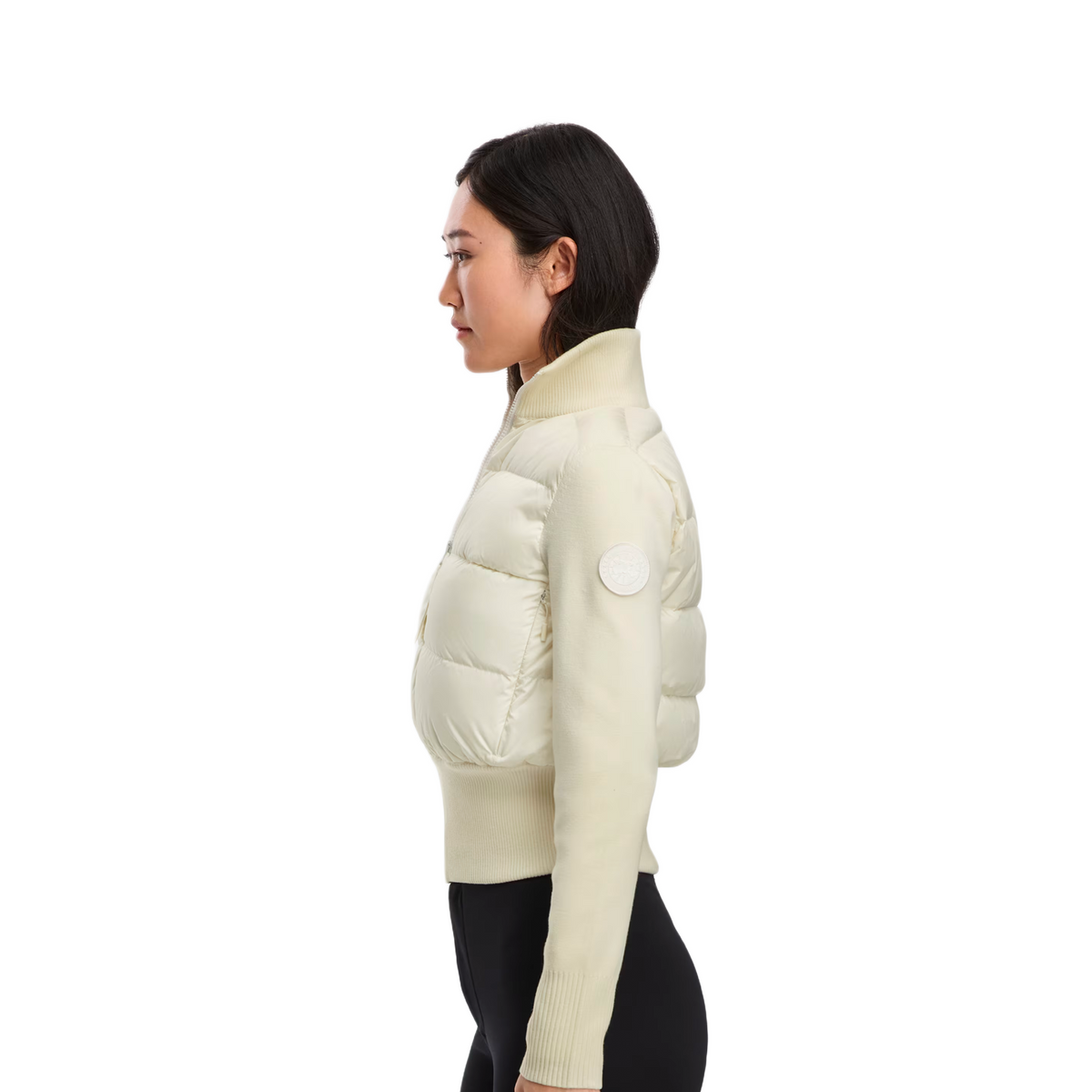 CANADA GOOSE HYBRIDGE WIDE QUILT KNIT JACKET TONAL LABEL WOMEN