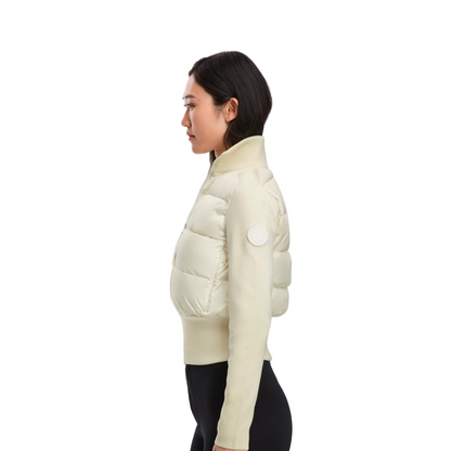 CANADA GOOSE HYBRIDGE WIDE QUILT KNIT JACKET TONAL LABEL WOMEN