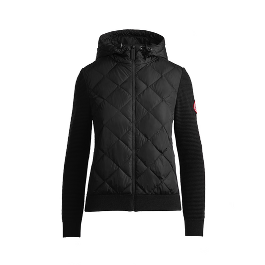 CANADA GOOSE HYBRIDGE QUILTED KNIT HOODY RED LABEL WOMEN