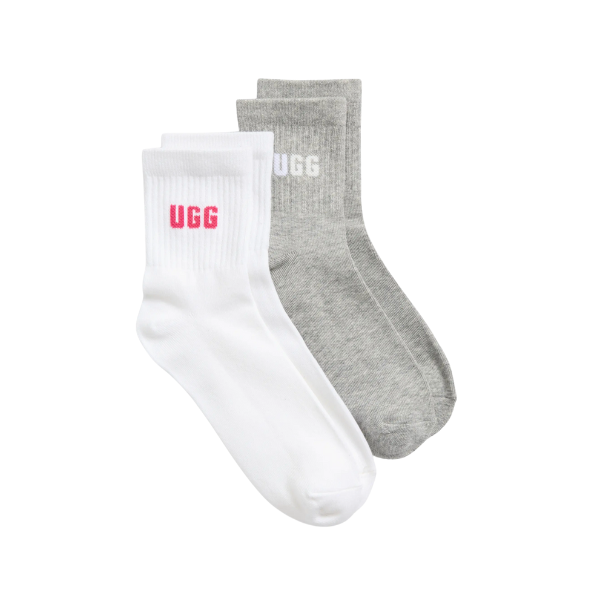 UGG QUINLIN LOGO SOCK 2 PACK ONE SIZE WOMEN